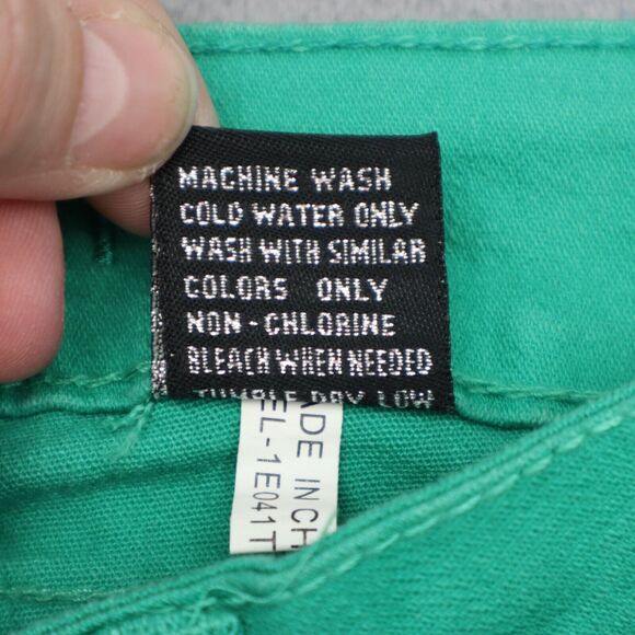 E Line Pants Womens 1 Green Skinny Low Rise Button Distress Pocket Stretch Jeans - Picture 8 of 16